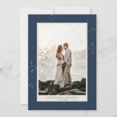 水素朴エレガント色の花ネイビーレッドピンク 招待状 (裏面)