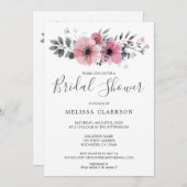 水素朴エレガント色の花ブライダルシャワーin 招待状 (正面/裏面)