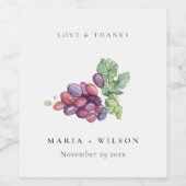 水素朴エレガント色ぶどう結婚葉 ワインラベル (シングルラベル)