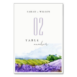水素朴エレガント色ラベンダーフィ結婚ールド テーブルナンバー