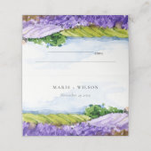 水素朴エレガント色ラベンダーフィ結婚ールド プレイスカード (外部開封)