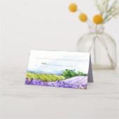 水素朴エレガント色ラベンダーフィ結婚ールド プレイスカード (裏面)