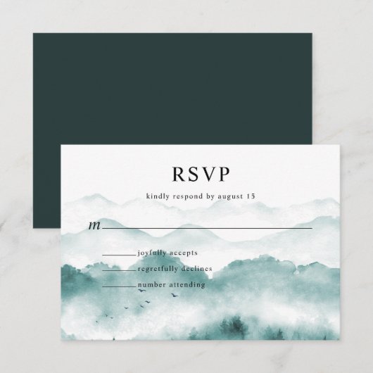 水素朴彩山松 出欠カード (正面/裏面)