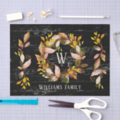 水素朴彩秋のリースファミリーブラック 薄葉紙