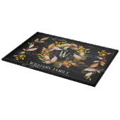 水素朴彩秋リースMonogram Name カッティングボード (角)