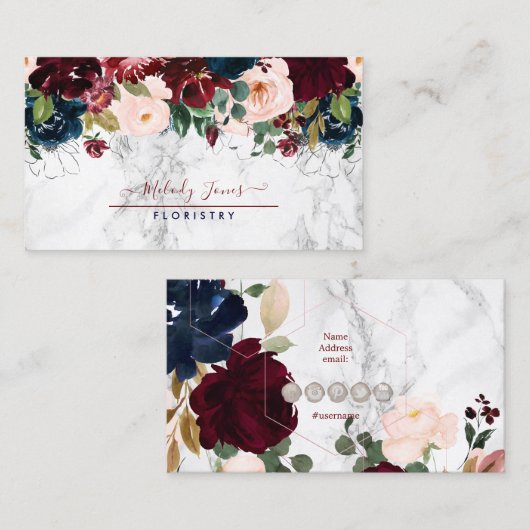 水素朴彩花の輝き+赤面 名刺 (正面/裏面)