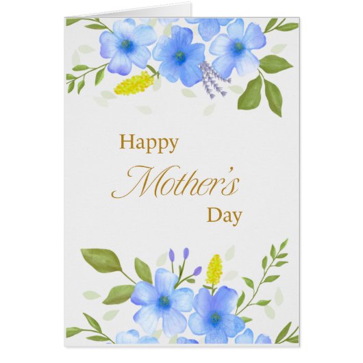 水素朴色あじさい母の日カード (正面)