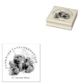 水素朴色いちごジャム瓶パッケージラベル ラバースタンプ (押印)