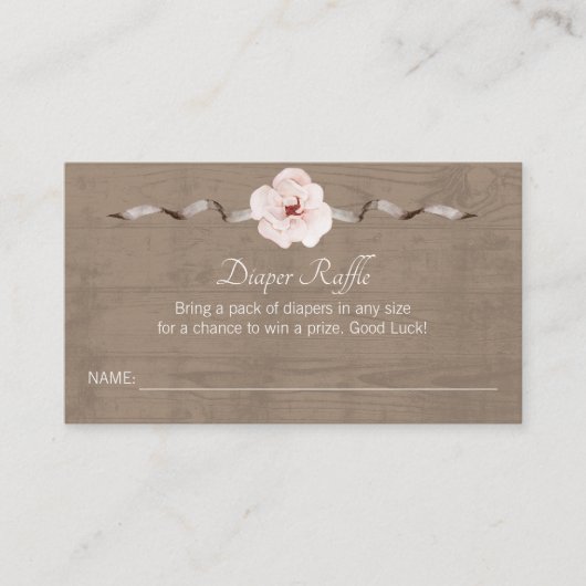 水素朴色おむつラッフルカード – Woodland Ba エンクロージャーカード (正面)
