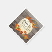 水素朴色かぼちゃの紅葉ウッドダーク スタンダードカクテルナプキン (角)