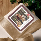 水素朴色きのこ写真スタンプ スクエアシール