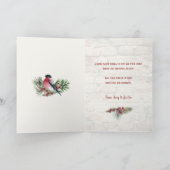 水素朴色のウィンドウとクリスマスフローラ写真 シーズンカード (内部)