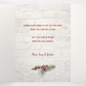 水素朴色のウィンドウとクリスマスフローラ写真 三つ折りカード (内部中)