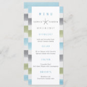 水素朴色のストライプビーチ結婚式 メニュー (正面/裏面)