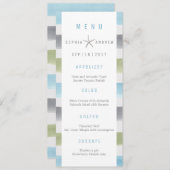 水素朴色のストライプビーチ結婚式 メニュー (正面/裏面)