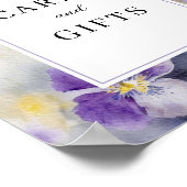 水素朴色のスミレのカードとギフトサイン ポスター (角)