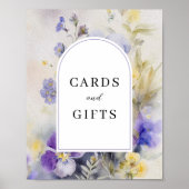 水素朴色のスミレのカードとギフトサイン ポスター (正面)