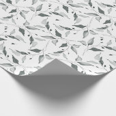 水素朴色のセージ緑の葉 ラッピングペーパー (角)