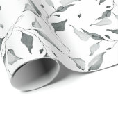 水素朴色のセージ緑の葉 ラッピングペーパー (ロールコーナー)