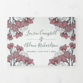 水素朴色のピンクのフローラすべて結婚の 三つ折り招待状 (カバー)
