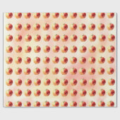 水素朴色のリンゴ模様の包み紙 ラッピングペーパー (フラット)