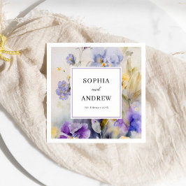 水素朴色のヴィオ結婚レット スタンダードカクテルナプキン