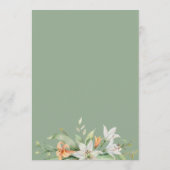 水素朴色の図解入りの、写真付きの結婚式のタイムライン プログラム (裏面)