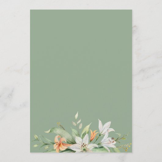 水素朴色の図解入りの、写真付きの結婚式のタイムライン プログラム (裏面)