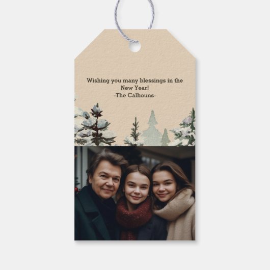 水素朴色の国のクリスマスフォト ギフトタグ (裏面)