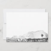 水素朴色の国の山の日付を保存 招待状 (裏面)