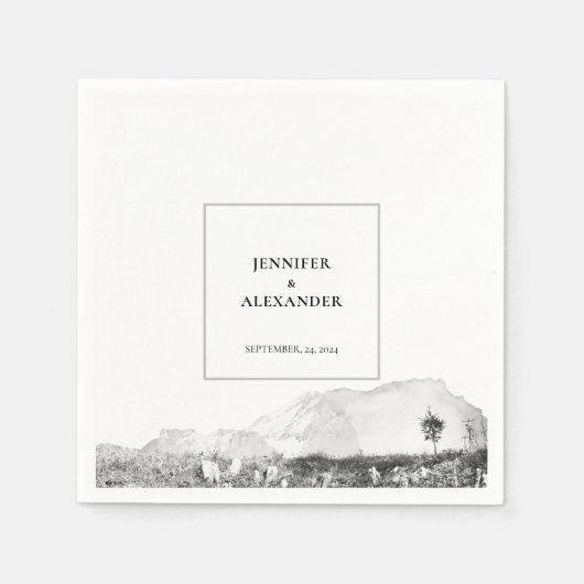 水素朴色の国の山結婚山 スタンダードカクテルナプキン (正面)