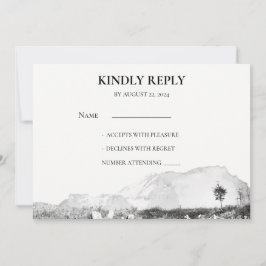 水素朴色の国の山RSVP写真 招待状