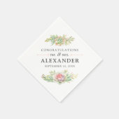 水素朴色の多肉性の砂漠のサボテン結婚ズ スタンダードカクテルナプキン (角)