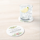 水素朴色の多肉性の砂漠のサボテン結婚ズ ラウンドペーパーコースター (インサイチュ)