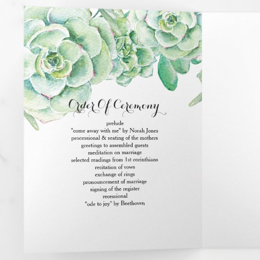 水素朴色の多肉性の砂漠の写真結婚の 三つ折りプログラム (内部最初)