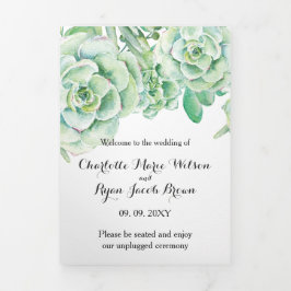 水素朴色の多肉性の砂漠の写真結婚の 三つ折りプログラム