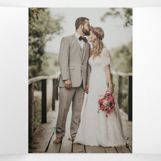 水素朴色の多肉性の砂漠の写真結婚の 三つ折りプログラム (内部中)