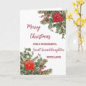 水素朴色の孫娘素晴らしクリスマス カード (黄色い花)