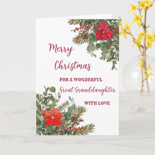 水素朴色の孫娘素晴らしクリスマス カード (黄色い花)