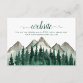 水素朴色の山とパインの結婚ウェブサイト エンクロージャーカード (正面)