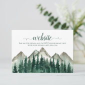水素朴色の山とパインの結婚ウェブサイト エンクロージャーカード (スタンド正面)
