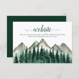 水素朴色の山とパインの結婚ウェブサイト エンクロージャーカード