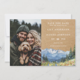 水素朴色の山のフローラ結婚写真 セーブザデート