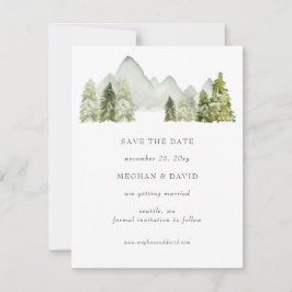 水素朴色の山の日付を保存 案内状