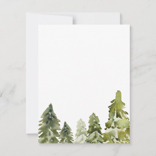 水素朴色の山の日付を保存 案内状 (裏面)