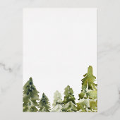 水素朴色の山の日付を保存 箔招待状 (裏面)