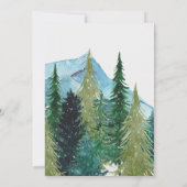 水素朴色の山の松の日付を保存 招待状 (裏面)