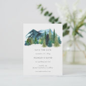水素朴色の山の松の日付を保存 案内ポストカード (スタンド正面)