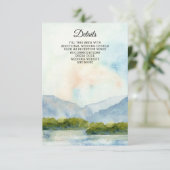水素朴色の山の湖の冬の結婚式 エンクロージャーカード (スタンド正面)