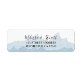 水素朴色の山の範囲、国の結婚式 ラベル (正面)